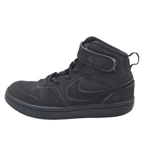 Nike Shoes Kids Size 11C Black Court Borough Mid 2‎ Strap Sneakers CW5868-001